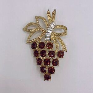 Vintage Brown Gold Berry Grape Bunch Brooch